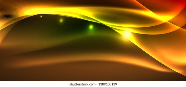 Neon light abstract waves design