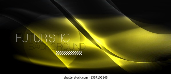 Neon-Licht-abstrakte Wellen-Design