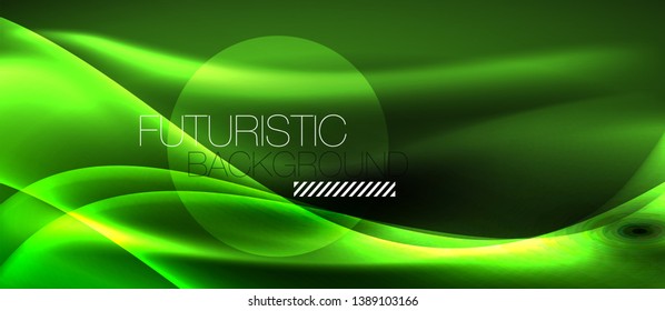 Diseño de ondas abstractas de luz neón
