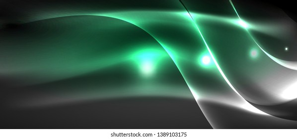 Diseño de ondas abstractas de luz neón