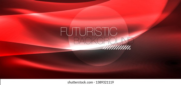 Neon light abstract waves design