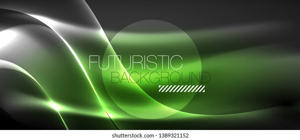 Diseño de ondas abstractas de luz neón