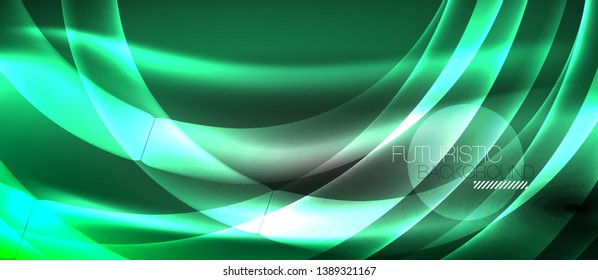 Neon light abstract waves design