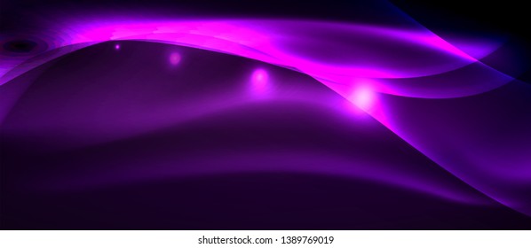 Neon light abstract waves design