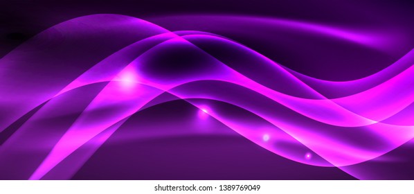 Neon light abstract waves design