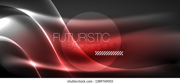 Neon light abstract waves design