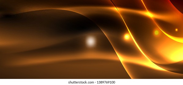 Neon light abstract waves design