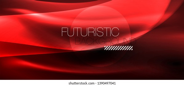 Neon light abstract waves design