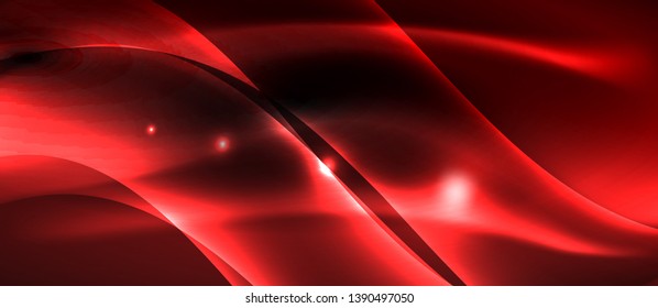 Neon light abstract waves design