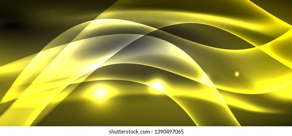Neon light abstract waves design