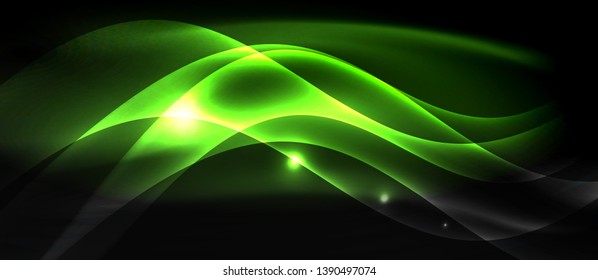 Diseño de ondas abstractas de luz neón