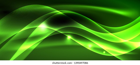 Diseño de ondas abstractas de luz neón
