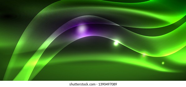Diseño de ondas abstractas de luz neón