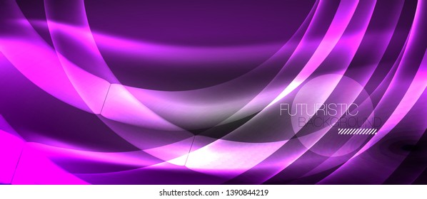 Neon light abstract waves design