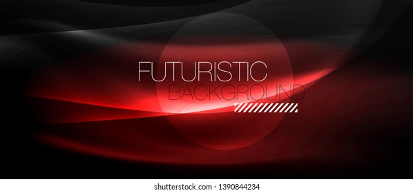 Neon light abstract waves design