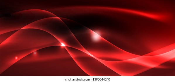 Neon light abstract waves design