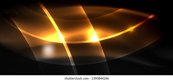 Neon light abstract waves design