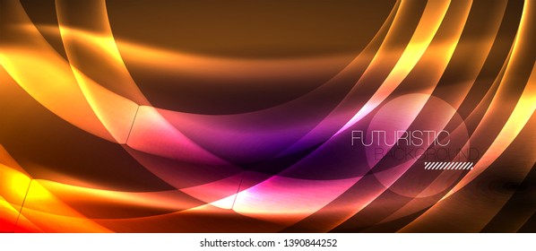 Neon light abstract waves design