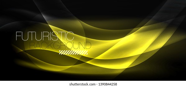 Neon-Licht-abstrakte Wellen-Design