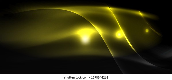 Diseño de ondas abstractas de luz neón