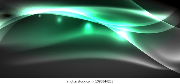 Neon light abstract waves design