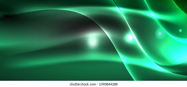 Neon light abstract waves design