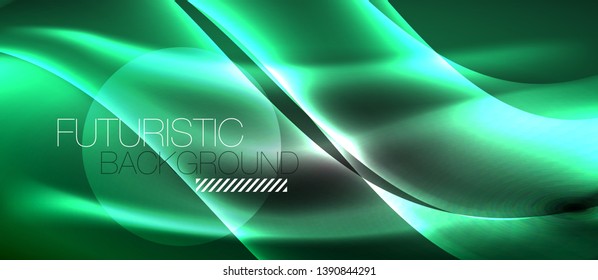 Diseño de ondas abstractas de luz neón