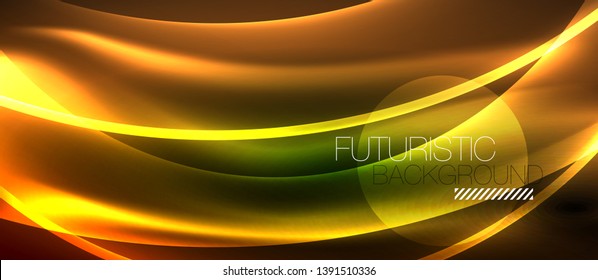 Neon-Licht-abstrakte Wellen-Design