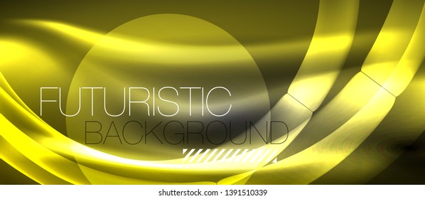 Neon light abstract waves design
