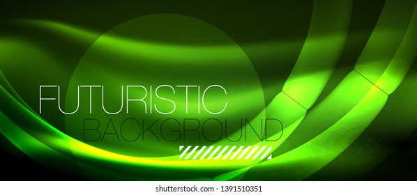 Neon light abstract waves design