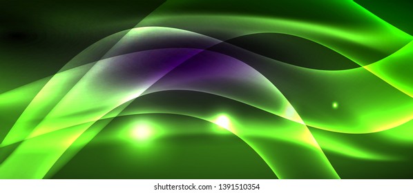 Neon light abstract waves design