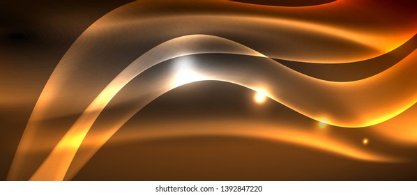 Neon light abstract waves design