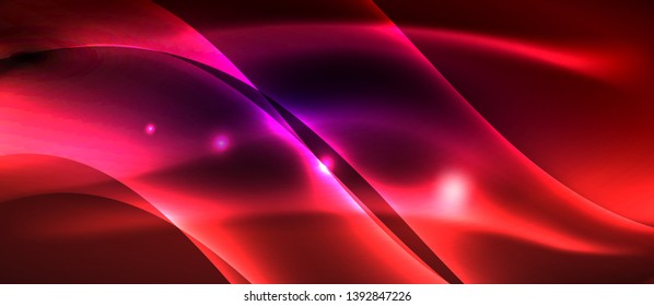 Neon light abstract waves design