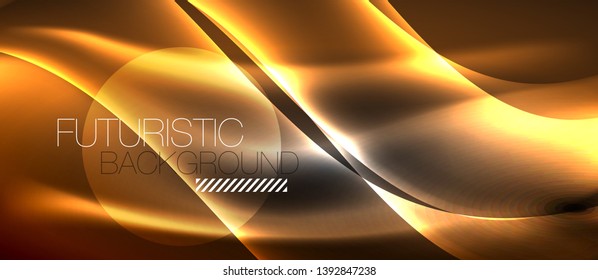 Neon light abstract waves design