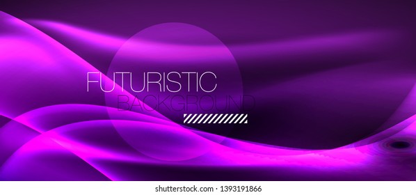 Neon light abstract waves design