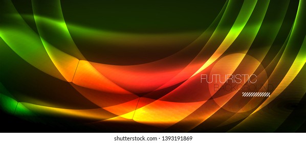 Diseño de ondas abstractas de luz neón