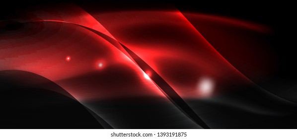 Neon light abstract waves design