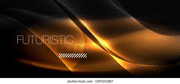 Diseño de ondas abstractas de luz neón