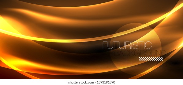 Neon light abstract waves design