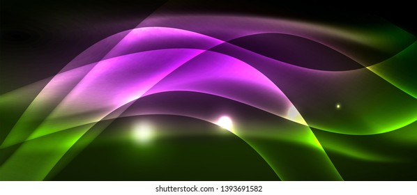 Projeto de ondas abstratas de luz de néon