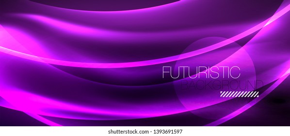 Diseño de ondas abstractas de luz neón