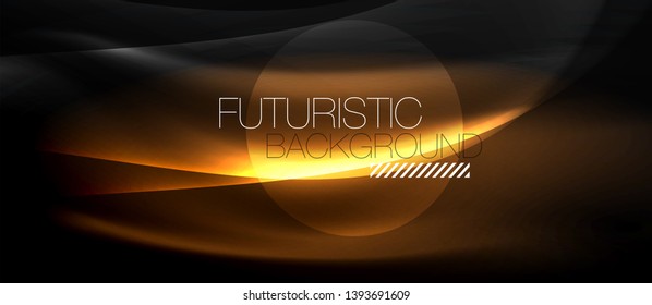 Neon light abstract waves design