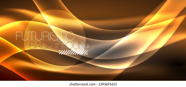 Diseño de ondas abstractas de luz neón