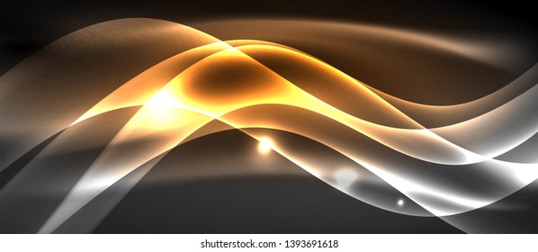 Diseño de ondas abstractas de luz neón