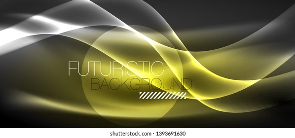 Neon light abstract waves design