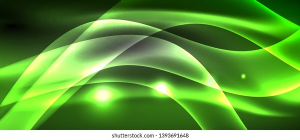 Neon light abstract waves design