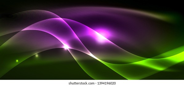 Neon light abstract waves design