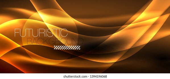 Neon light abstract waves design
