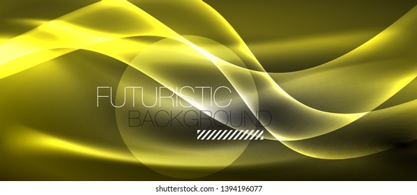 Diseño de ondas abstractas de luz neón