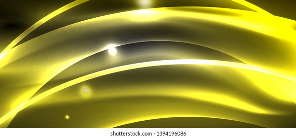 Neon light abstract waves design